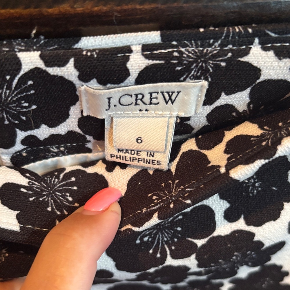 J. Crew Black and White Floral Pencil Skirt - Picture 3 of 3